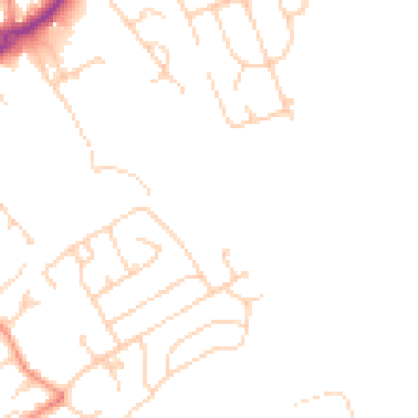 Daytime road noise heatmap for BD2 3DW
