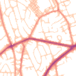 Daytime road noise heatmap for BD2 3RS