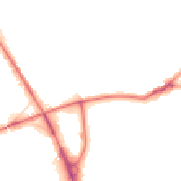 Night-time road noise heatmap for BD2 4BW