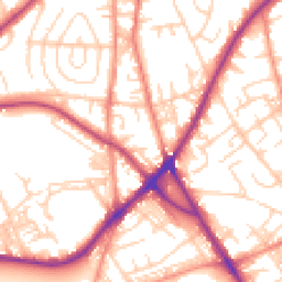 Daytime road noise heatmap for BD2 4PA