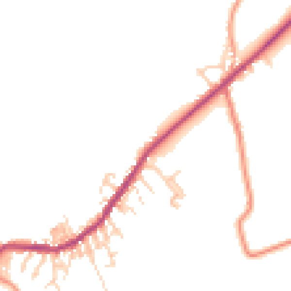 Daytime road noise heatmap for BD22 0AD
