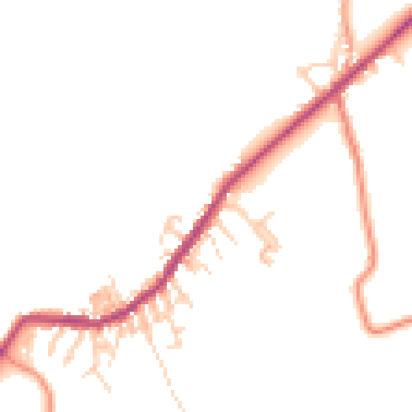 Daytime road noise heatmap for BD22 0AF