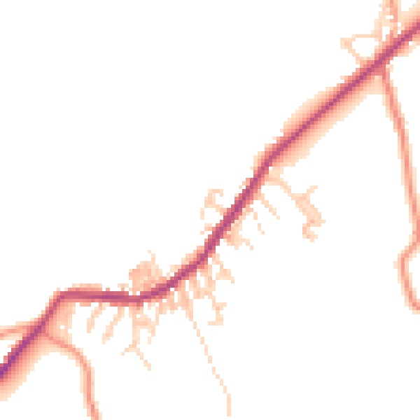 Daytime road noise heatmap for BD22 0AJ