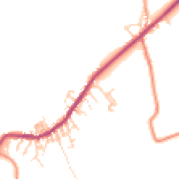 Daytime road noise heatmap for BD22 0AL