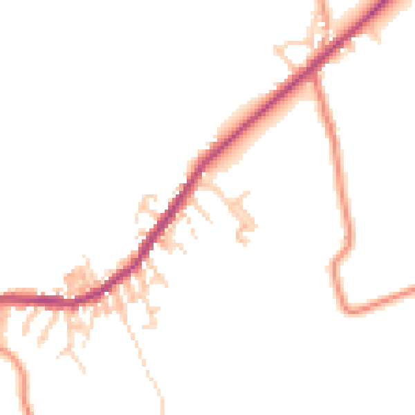 Daytime road noise heatmap for BD22 0AN
