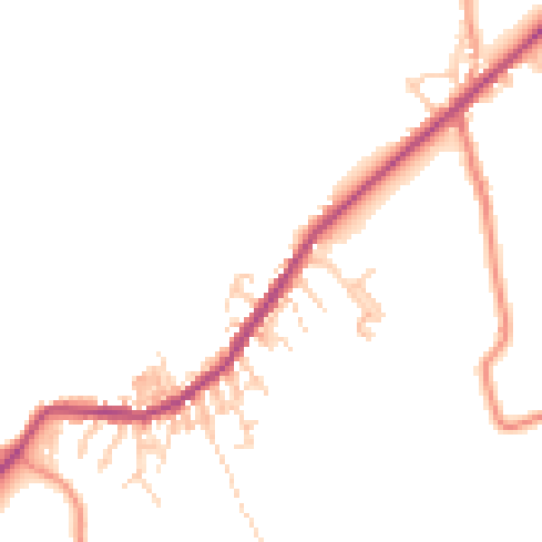 Daytime road noise heatmap for BD22 0AQ
