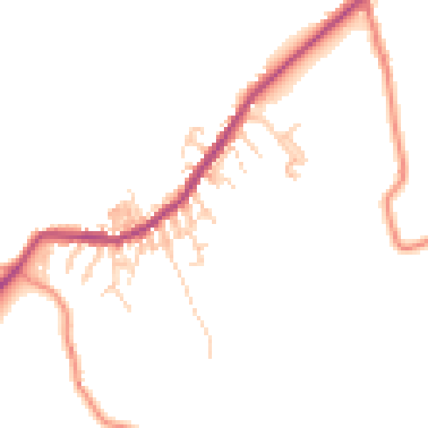 Daytime road noise heatmap for BD22 0AU