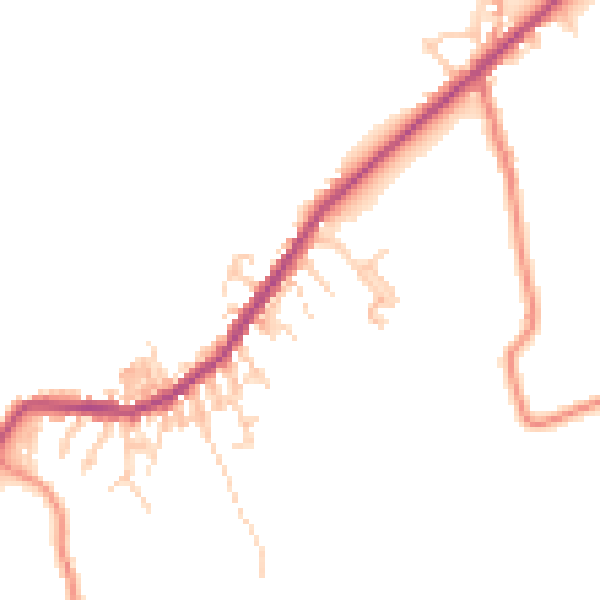 Daytime road noise heatmap for BD22 0AW
