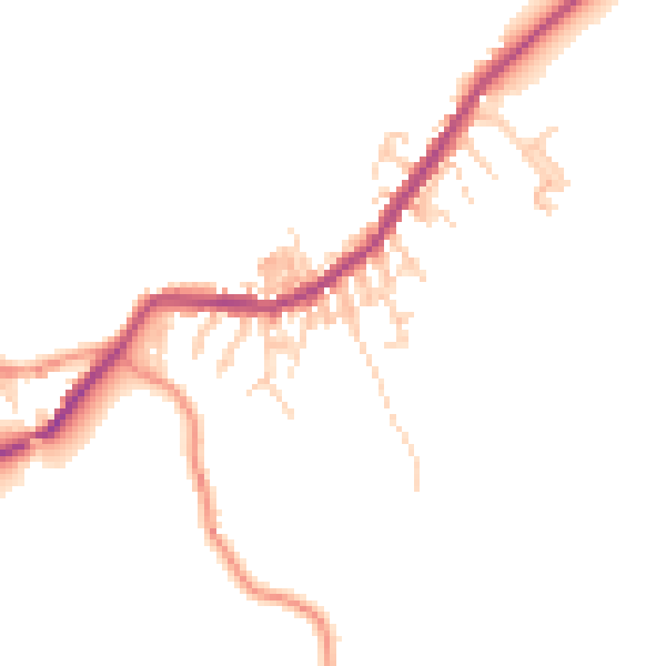 Daytime road noise heatmap for BD22 0BL