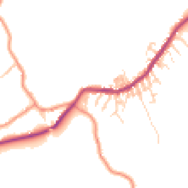 Daytime road noise heatmap for BD22 0BY