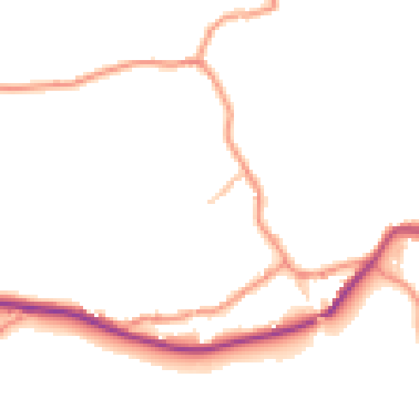 Daytime road noise heatmap for BD22 0DG
