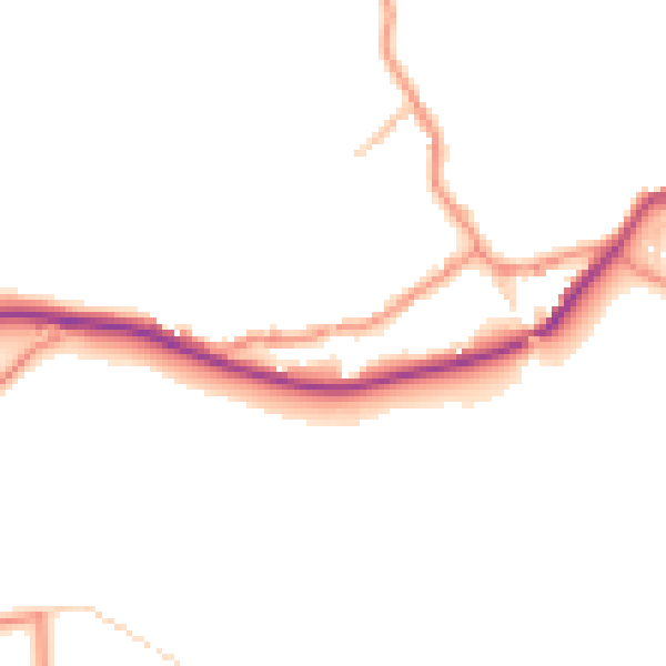 Daytime road noise heatmap for BD22 0DH