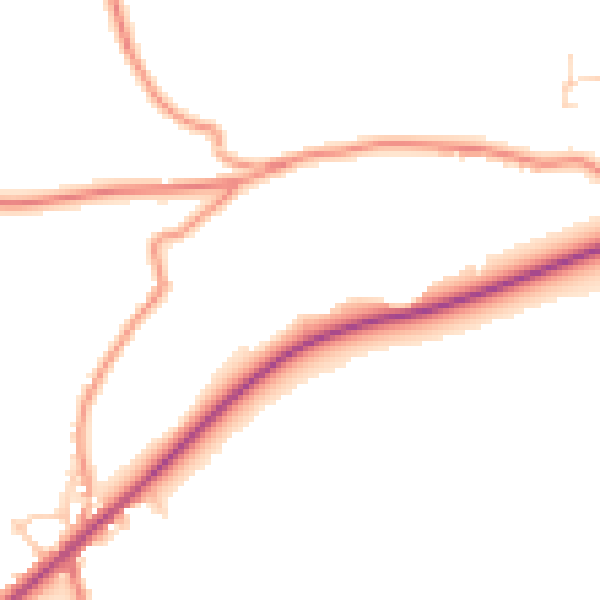Daytime road noise heatmap for BD22 0JQ