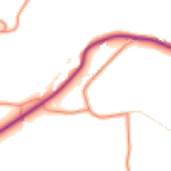 Daytime road noise heatmap for BD22 0NH