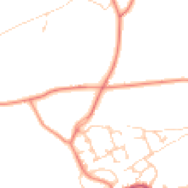Daytime road noise heatmap for BD22 0RQ