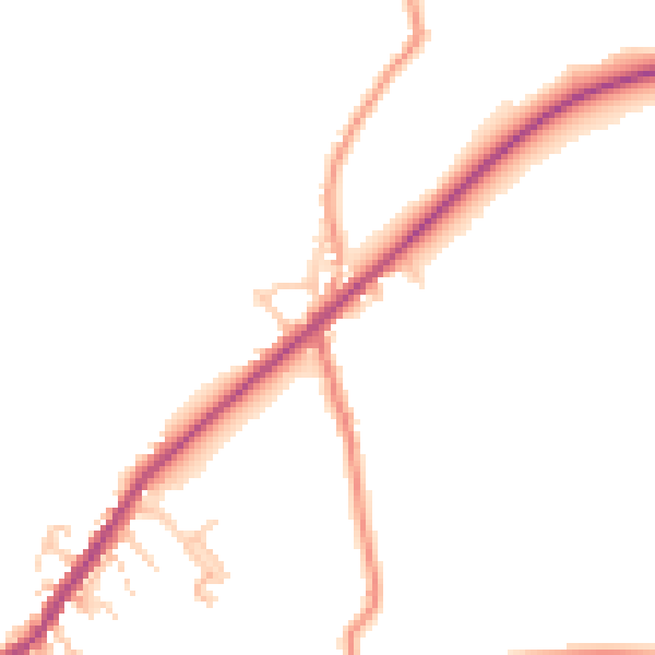 Daytime road noise heatmap for BD22 0SJ