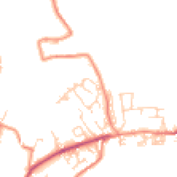 Daytime road noise heatmap for BD22 0TQ
