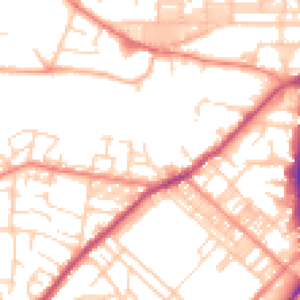 Daytime road noise heatmap for BD22 6DZ