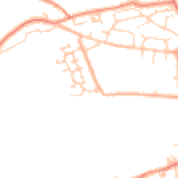 Daytime road noise heatmap for BD22 6FE