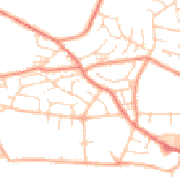 Daytime road noise heatmap for BD22 6HD