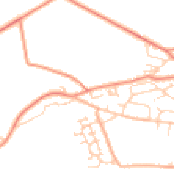 Daytime road noise heatmap for BD22 6PT