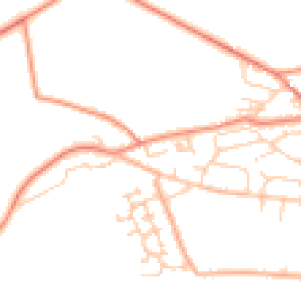 Daytime road noise heatmap for BD22 6QB