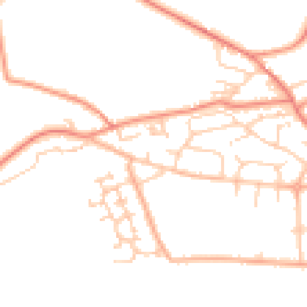Daytime road noise heatmap for BD22 6QF