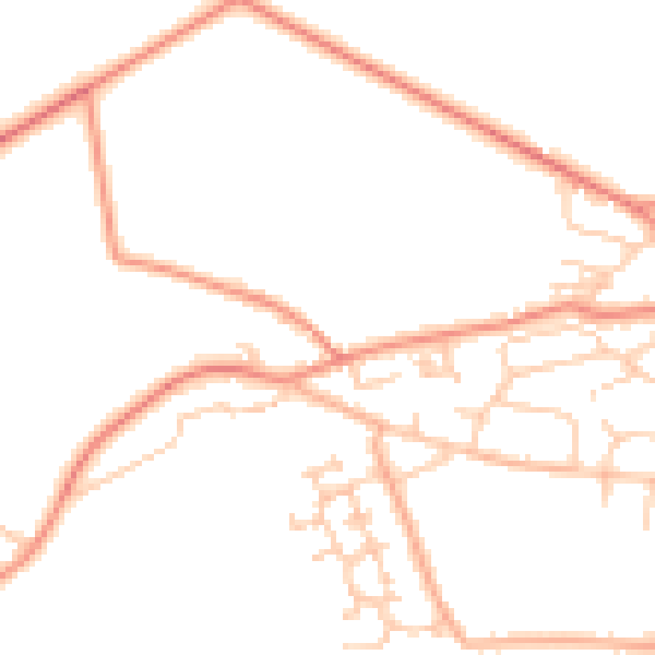 Daytime road noise heatmap for BD22 6RD