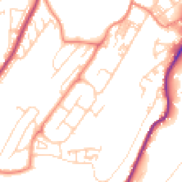 Daytime road noise heatmap for BD22 7BG