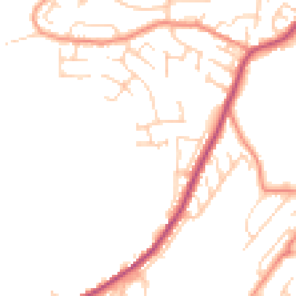 Daytime road noise heatmap for BD22 7FD