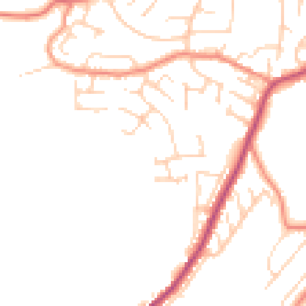 Daytime road noise heatmap for BD22 7FG