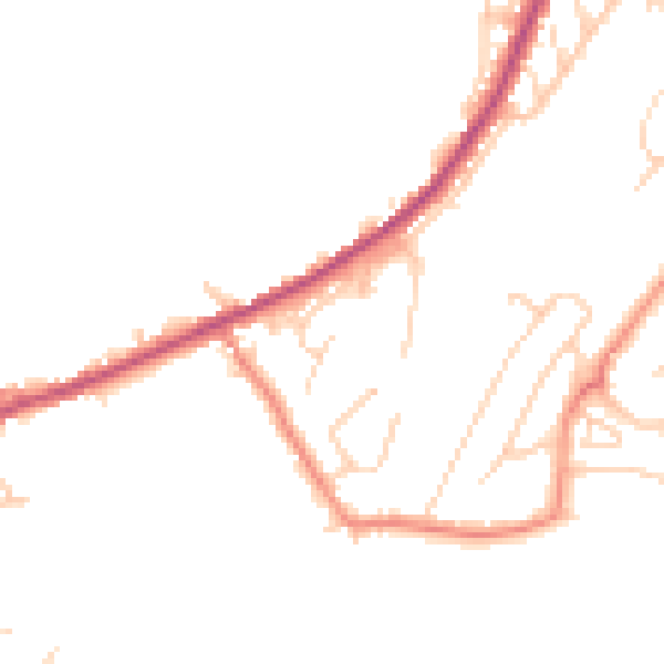 Daytime road noise heatmap for BD22 7FN