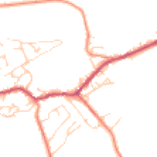 Daytime road noise heatmap for BD22 7HP