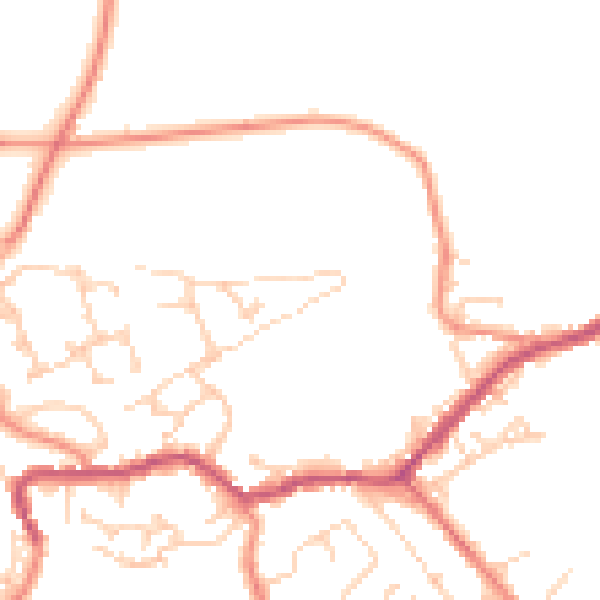 Daytime road noise heatmap for BD22 7JE