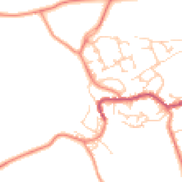 Daytime road noise heatmap for BD22 7PT