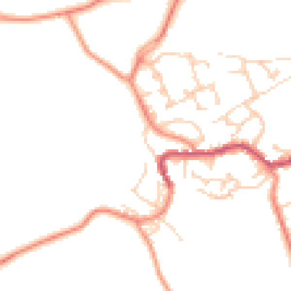 Daytime road noise heatmap for BD22 7PU
