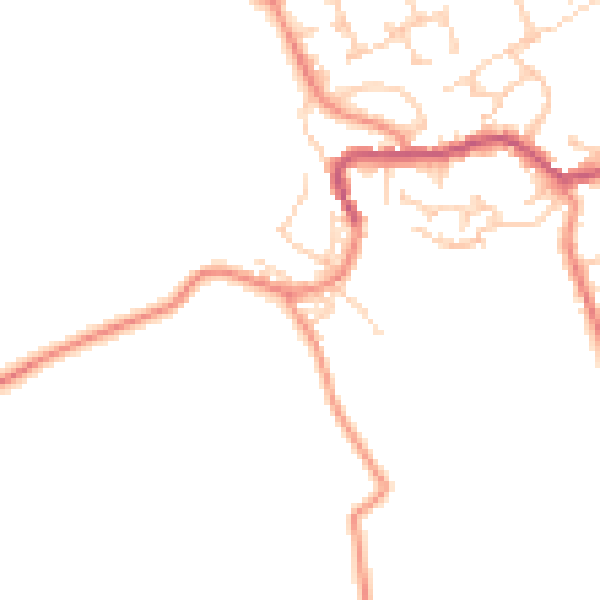 Daytime road noise heatmap for BD22 7QA