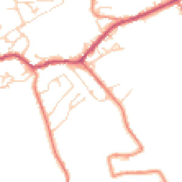 Daytime road noise heatmap for BD22 7RN