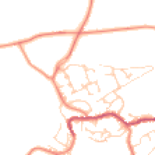 Daytime road noise heatmap for BD22 7SB