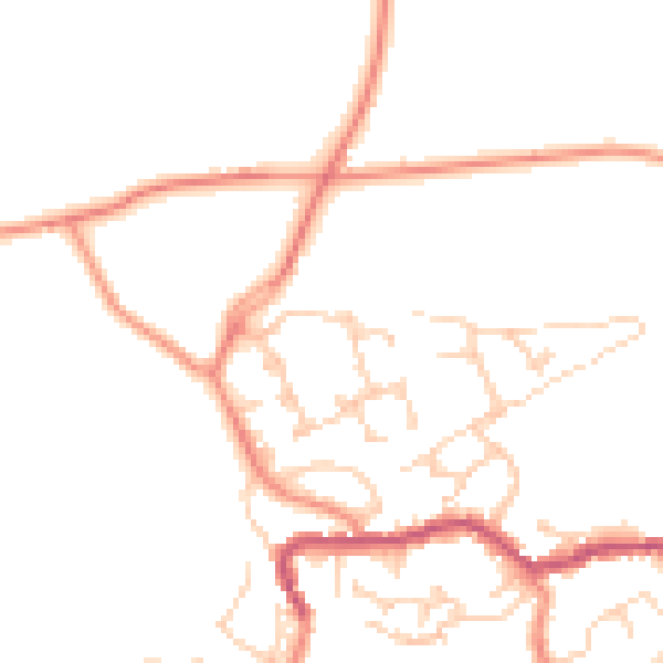 Daytime road noise heatmap for BD22 7SH