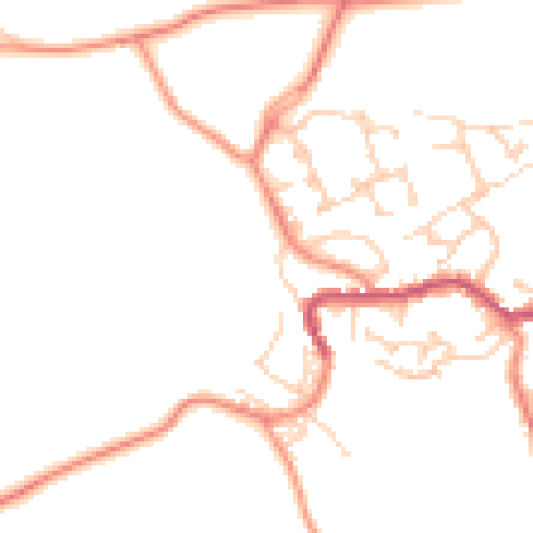 Daytime road noise heatmap for BD22 7SL