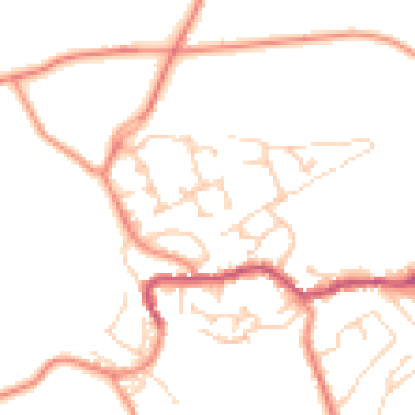 Daytime road noise heatmap for BD22 7SS