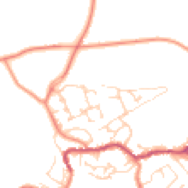Daytime road noise heatmap for BD22 7ST