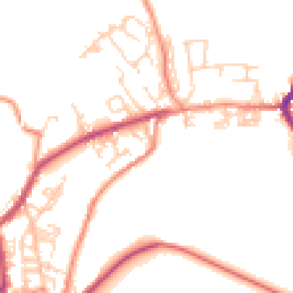 Daytime road noise heatmap for BD22 8AE