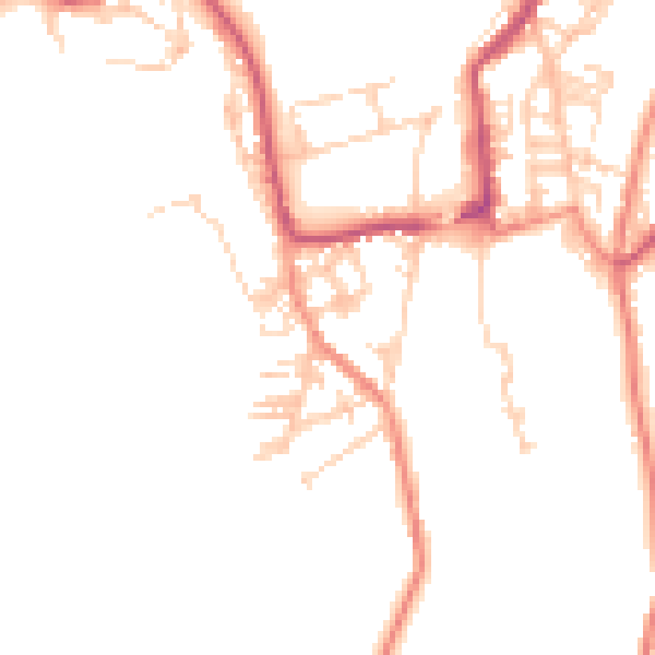 Daytime road noise heatmap for BD22 8AW