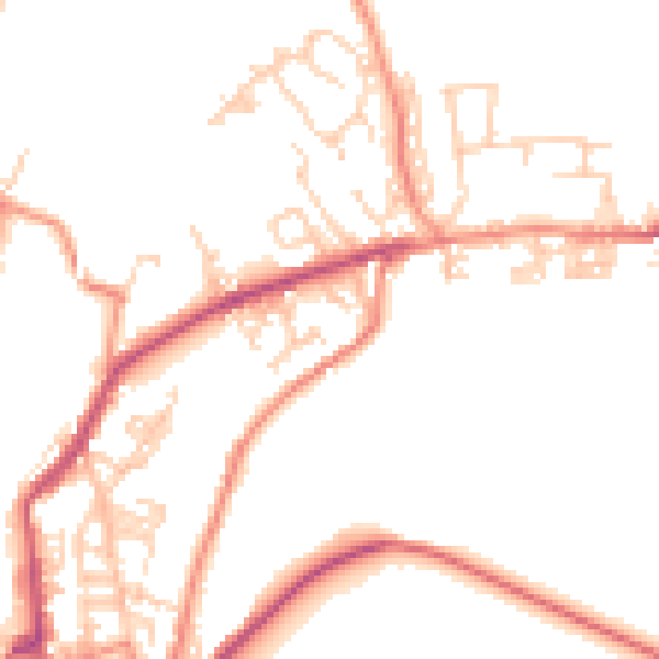 Daytime road noise heatmap for BD22 8AZ