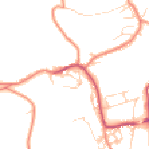 Daytime road noise heatmap for BD22 8DG