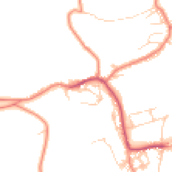 Daytime road noise heatmap for BD22 8EE