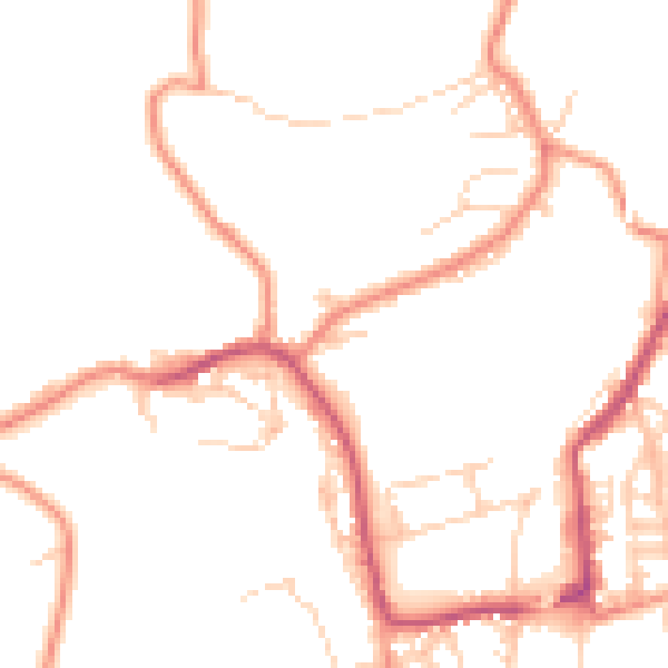 Daytime road noise heatmap for BD22 8EG