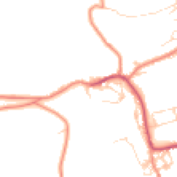 Daytime road noise heatmap for BD22 8EL